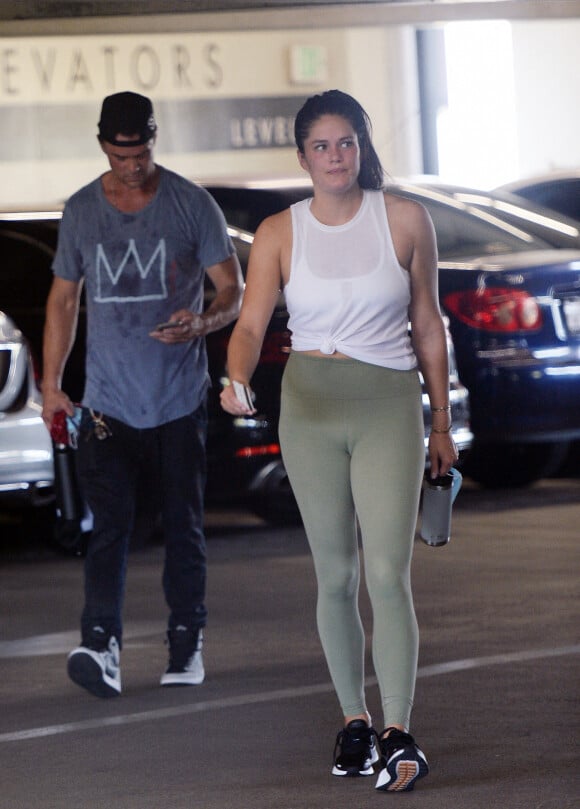 Exclusif - Josh Duhamel et sa compagne Audra Mari sortent d'une séance de sport à Los Angeles, Californie, Etats-Unis, le 19 août 2021.