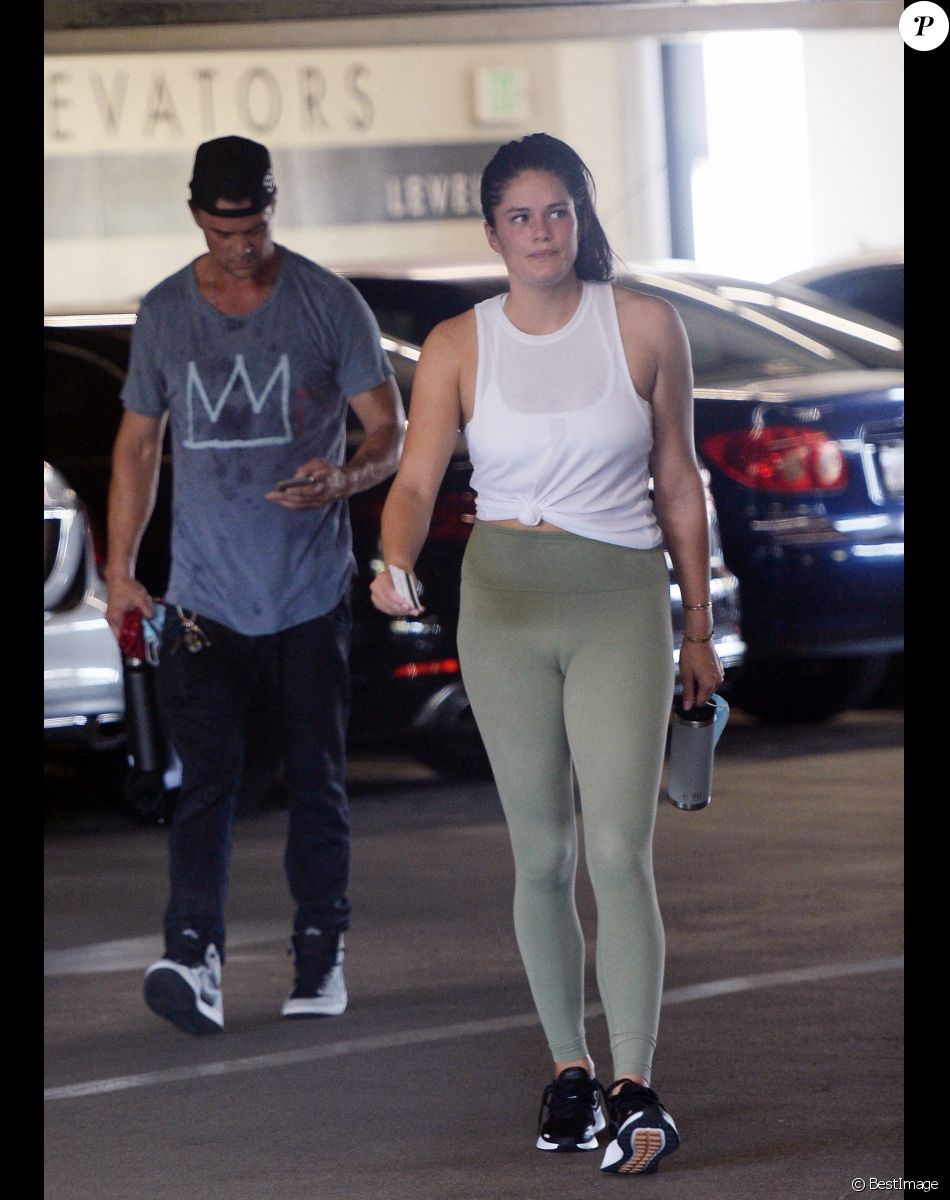 Exclusif - Josh Duhamel et sa compagne Audra Mari sortent d'une séance de sport à Los Angeles, Californie, Etats-Unis, le 19 août 2021.