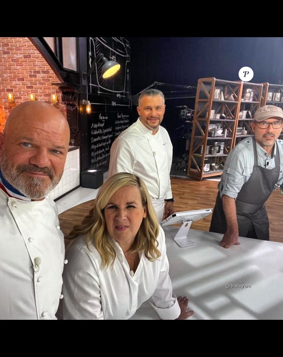 Philippe Etchebest, Hélène Darroze, Paul Pairet et Glenn Viel sur le tournage de "Top Chef 2022"
