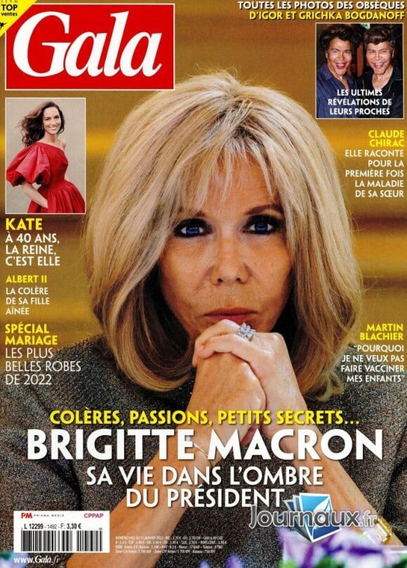 Brigitte Macron en couverture du magazine "Gala" du 13 janvier 2022.