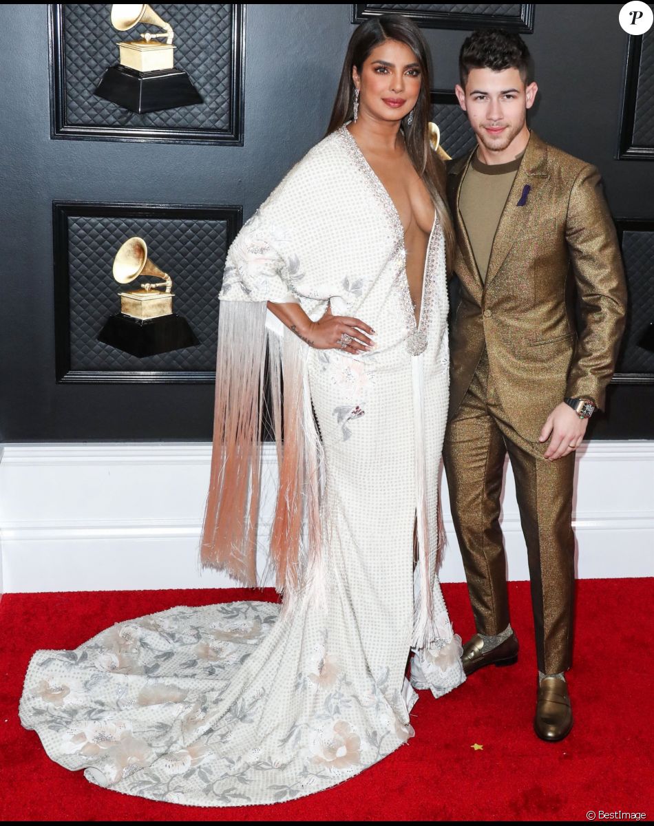 Priyanka Chopra et son mari Nick Jonas - 62e soirée annuelle des Grammy Awards à Los Angeles, le 26 janvier 2020.