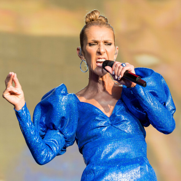 Céline Dion en concert lors du "2019 British Summer Time Festival"à Hyde Park. Londres, le 5 juillet 2019.