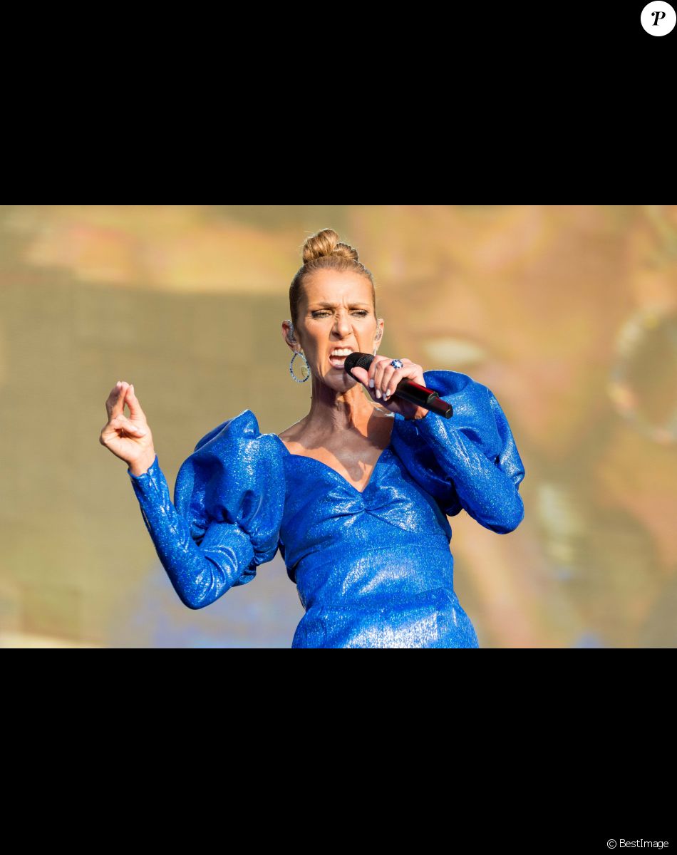 Céline Dion en concert lors du "2019 British Summer Time Festival"à Hyde Park. Londres, le 5 juillet 2019.