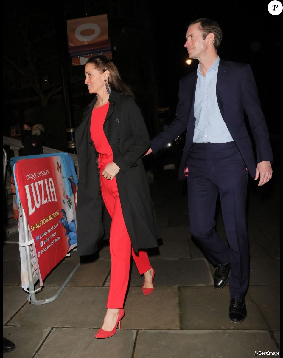 Pippa Middleton et son mari James Matthews - Arrivées au spectacle "Luzia" du cirque du Soleil au royal Albert Hall à Londres le 13 janvier 2022
