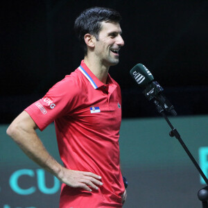 Novak Djokovic - Novak Djokovic a battu Alexander Bublik (6-3, 6-4) et permet à la Serbie d'égaliser face au Kazakhstan en quarts de finale de la Coupe Davis, le 1er décembre 2021 à Madrid. © Laurent Lairys / Panoramic / Bestimage