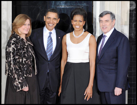 Sarah Brown, President Barack Obama, Michelle Obama et Gordon Brown