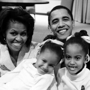 Michelle et Barack Obama et leurs filles Natasha et Malia Ann à Washington. Le 12 mai 2013 