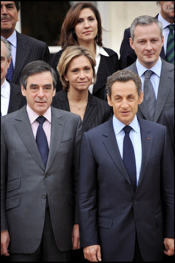 François Fillon, Nicolas Sarkozy et Valérie Pécresse - Premier conseil des ministres du gouvernement Fillon à l'Elysée à Paris.