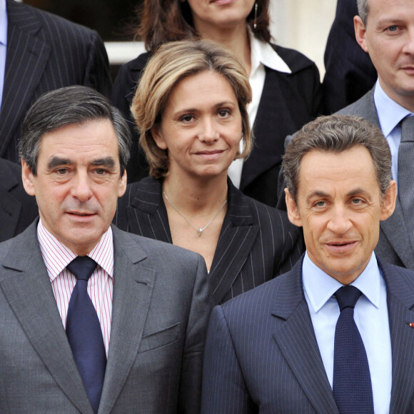 François Fillon, Nicolas Sarkozy et Valérie Pécresse - Premier conseil des ministres du gouvernement Fillon à l'Elysée à Paris.