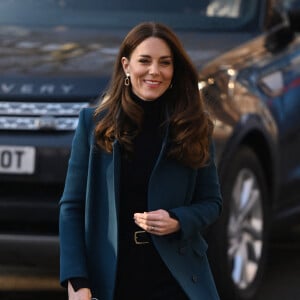 Catherine (Kate) Middleton, duchesse de Cambridge, arrive au "Foundling Museum" à Londres le 19 janvier 2022. Le Foundling Museum raconte l'histoire du Foundling Hospital, la première organisation caritative pour enfants du Royaume-Uni fondée en 1739 en tant que foyer pour les enfants dont les mères ne pouvaient pas les garder ou s'occuper d'eux. 