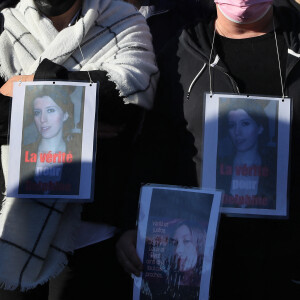 La famille et les proches se sont réunis pour une marche blanche en hommage à Delphine Jubillar, l'infirmière de 33 ans, disparue il y a un an, à Cagnac-les-Mines. Le 19 décembre 2021 © Patrick Bernard / Bestimage