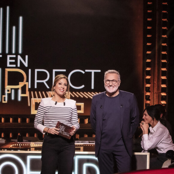 Exclusif - Léa Salamé, Laurent Ruquier sur le plateau de l'émission "On Est En Direct" (OEED), présentée par L.Salamé et L.Ruquier, diffusée en direct sur France 2, à Paris, France, le 22 janvier 2022. © Jack Tribeca/Bestimage 