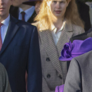 Le prince William, duc de Cambridge, et Catherine (Kate) Middleton, duchesse de Cambridge, la princesse Charlotte de Cambridge et le prince George de Cambridge lors de la messe de Noël en l'église Sainte-Marie-Madeleine à Sandringham au Royaume-Uni, le 25 décembre 2019.