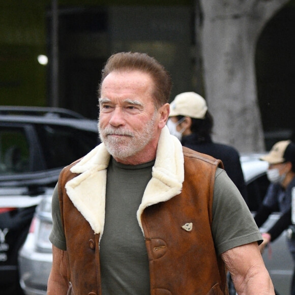 Arnold Schwarzenegger va déjeuner avec ses fils Patrick et Christopher chez "RD Kitchen" à Los Angeles