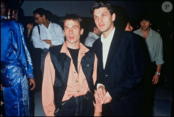 Florent Pagny et Marc Lavoine lors de l'émission Champs-Elysées, en 1990