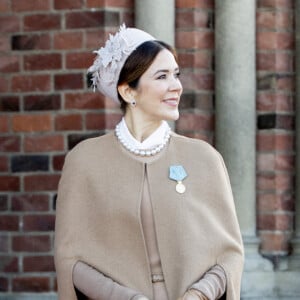 Le prince Frederik et la princesse Mary de Danemark, La princesse Marie et le prince Joachim de Danemark - Cérémonie de dépôt de gerbe à l'occasion du 50ème anniversaire de la mort de Frederik IX et la reine Ingrid sur la tombe de la cathédrale de Roskilde dans le cadre des célébrations du 50ème jubilé de la reine danoise à Roskilde, au Danemark.