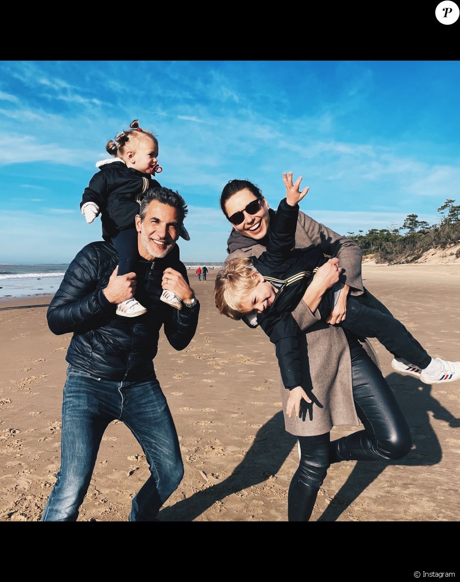 Patrick Guérineau en famille à la plage, janvier 2022