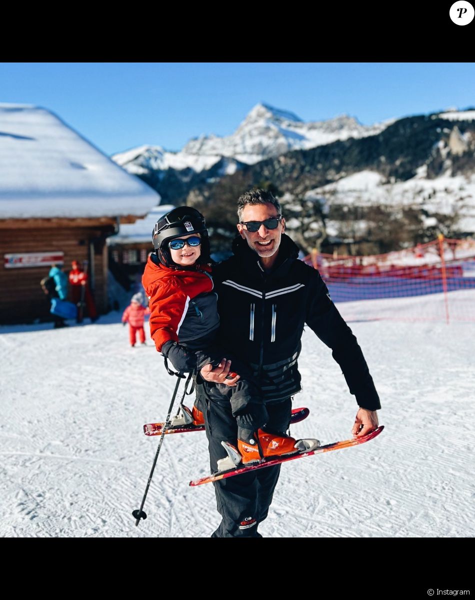 Patrick Guérineau au ski en famille, décembre 2021