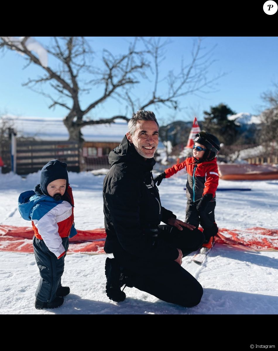 Patrick Guérineau au ski en famille, décembre 2021