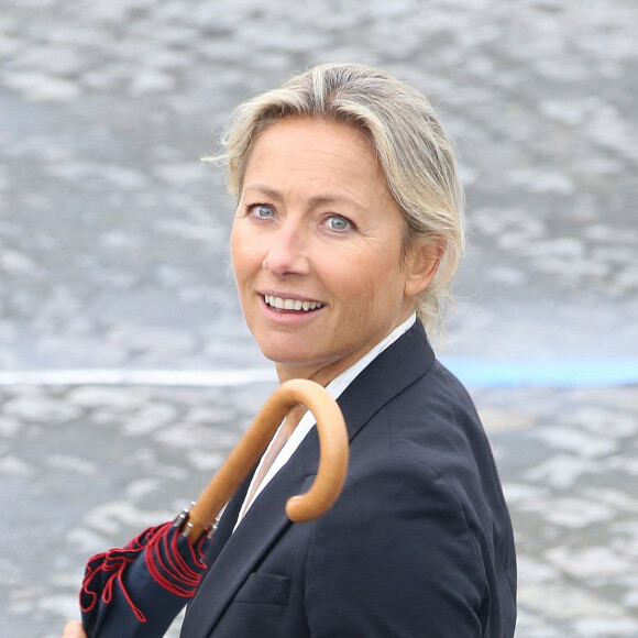 Anne-Sophie Lapix - Défilé militaire du 14 juillet en présence du président de la République Emmanuel Macron, de la première dame Brigitte Macron, du Premier ministre J. Castex et des membres du gouvernement, place de la Concorde à Paris, le 14 juillet 2021.