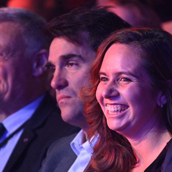 Sarah Knafo lors d'un meeting de campagne au Palais des Victoires à Cannes, France, le 22 janvier 2022.