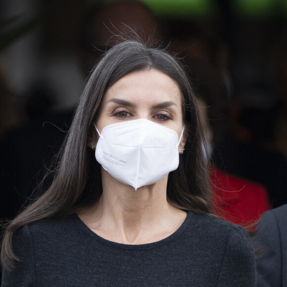 La reine Letizia d'Espagne se rend au 11 ème Forum de la "Journée Mondiale de la lutte contre le cancer (World Cancer Day Forum)" à Madrid, le 4 février 2022.