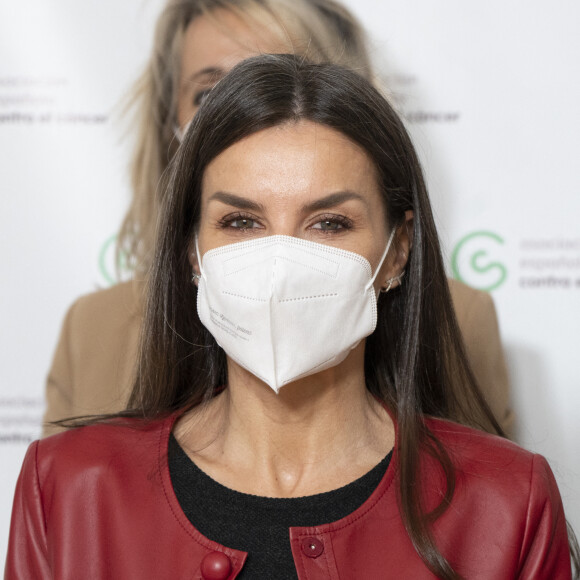 La reine Letizia d'Espagne se rend au 11 ème Forum de la "Journée Mondiale de la lutte contre le cancer (World Cancer Day Forum)" à Madrid, le 4 février 2022.