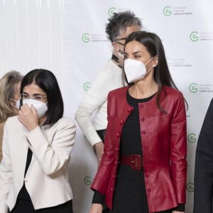 La reine Letizia d'Espagne se rend au 11 ème Forum de la "Journée Mondiale de la lutte contre le cancer (World Cancer Day Forum)" à Madrid, le 4 février 2022.