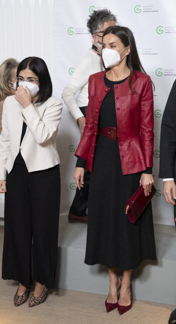 La reine Letizia d'Espagne se rend au 11 ème Forum de la "Journée Mondiale de la lutte contre le cancer (World Cancer Day Forum)" à Madrid, le 4 février 2022.