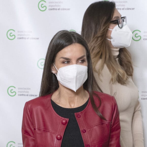 La reine Letizia d'Espagne se rend au 11 ème Forum de la "Journée Mondiale de la lutte contre le cancer (World Cancer Day Forum)" à Madrid, le 4 février 2022.