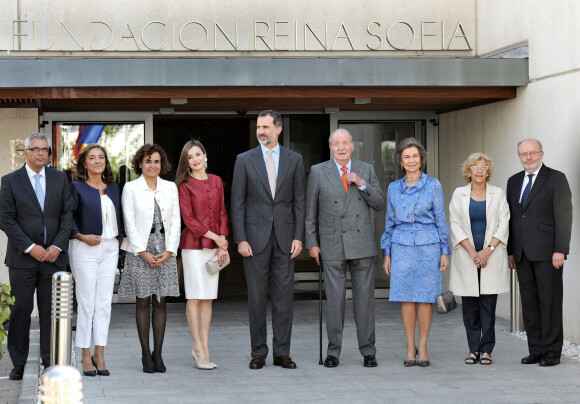 La reine Letizia d'Espagne, le mari le roi Felipe IV d'Espagne, la reine Sofia et son époux le roi Juan Carlos d'Espagne assistent au 40e anniversaire de la Fondation Reine Sofia à Madrid. Le 23 mai 2017.