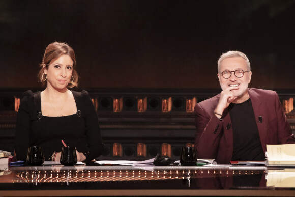 Exclusif - Léa Salamé, Laurent Ruquier sur le plateau de l'émission "On Est En Direct" (OEED) du samedi 5 février, présentée par L.Salamé et L.Ruquier et diffusée en direct sur France 2 à Paris, France, le 5 février 2022. © Jack Tribeca/Bestimage 