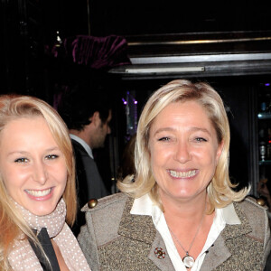 Marion Maréchal, sa mère Yann Le Pen et Marine Le Pen - Cocktail dînatoire pour célébrer les 9 ans de "L'Aventure" à Paris