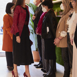 La reine Letizia d'Espagne se rend au 11 ème Forum de la "Journée Mondiale de la lutte contre le cancer (World Cancer Day Forum)" à Madrid, le 4 février 2022.