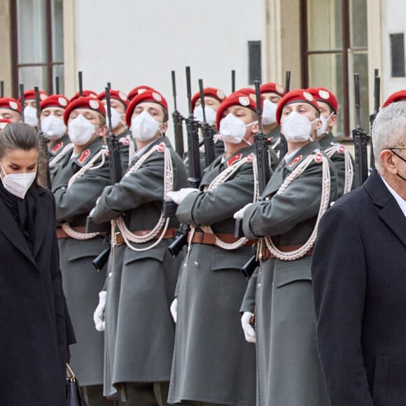 Le couple royal espagnol, le roi Felipe VI et la reine Letizia d'Espagne, est arrivé à Vienne pour une visite officielle en Autriche, le 31 janvier 2022.