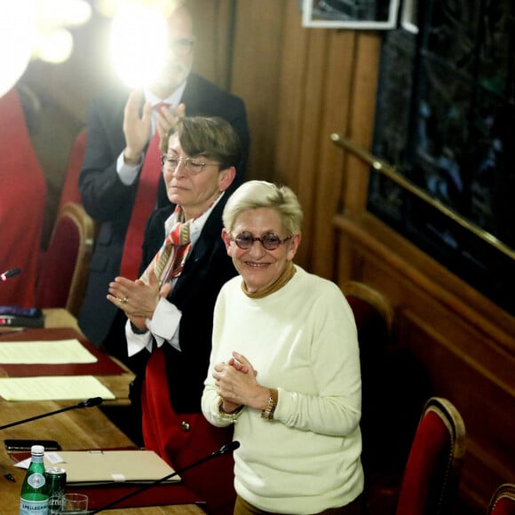 Isabelle Balkany, maire par intérim pendant la détention de son mari, préside le dernier conseil municipal de la commune de Levallois Perret avant les élections de mars 2020, à la mairie de Levallois-Perret, France, le 13 février 2020.