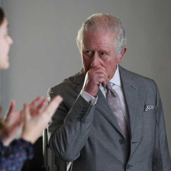 Le prince Charles, prince de Galles, lors d'une visite à Astroscale Ltd à Didcot, comté administratif d'Oxfordshire.