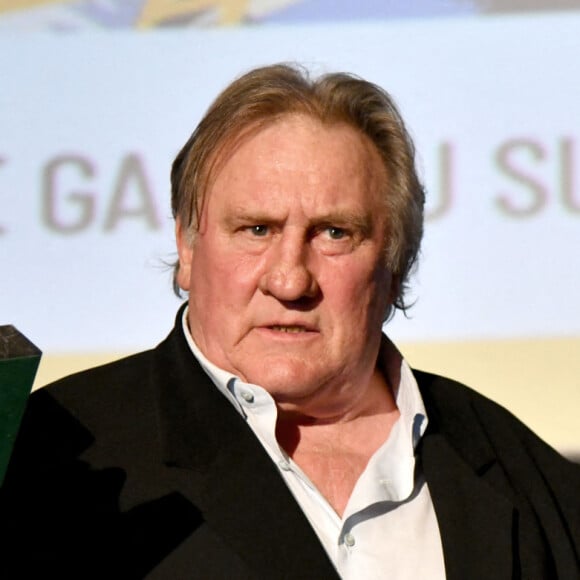 Gérard Depardieu lors de la soirée de clôture de la 3eme édition du Festival Cinéroman à Nice, le 24 octobre 2021. © Bruno Bebert / Bestimage 