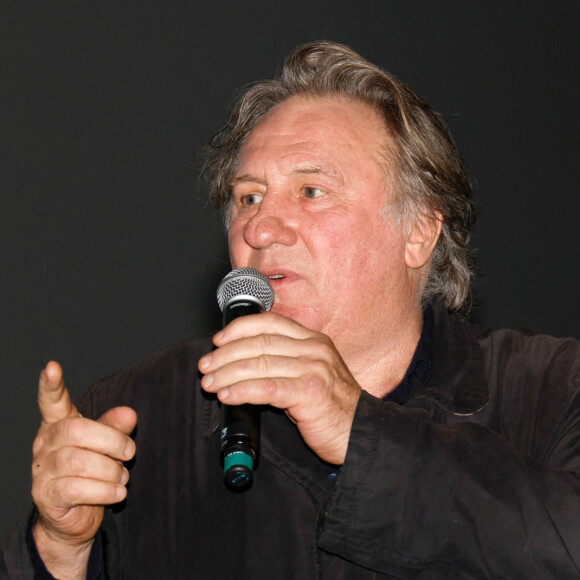 Gérard Depardieu lors du Festival Premiers Plans à Angers le 28 janvier 2022 pour la présentation du film "Umani" © Laetitia Notarianni / Bestimage  Festival "Premiers plans" in Angers with the screening of "Unami" on 28/01/2022 