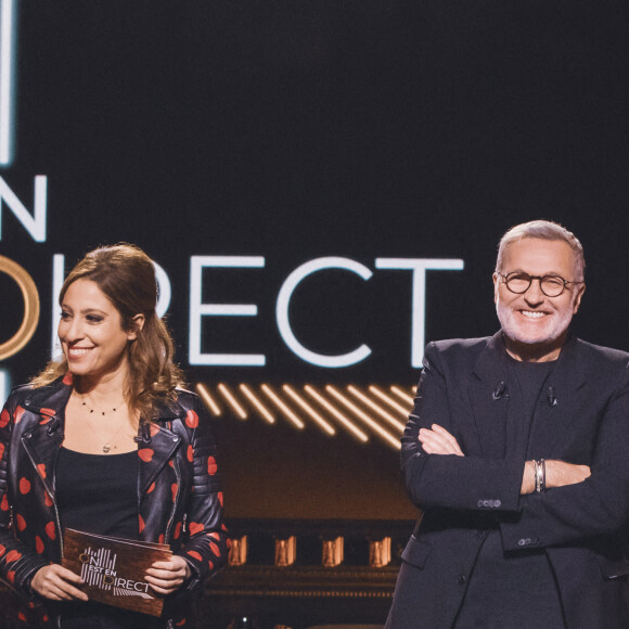 Exclusif - Léa Salamé, Laurent Ruquier - Enregistrement de l'émission On est en Direct (OEED) diffusée sur France 2 le 12 février 2022. © Jack Tribeca / Bestimage 