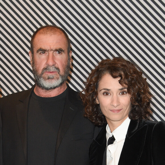 Eric Cantona avec sa femme Rachida Brakni - Dîner de gala annuel de la société des amis du Centre Pompidou "Black & White" au centre national d'art et de culture Georges-Pompidou à Paris, France, le 10 avril 2018. © Coadic Guirec/Bestimage 