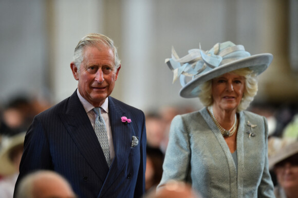 Le prince Charles, prince de Galles et Camilla Parker Bowles, duchesse de Cornouailles - Messe à la cathédrale St Paul pour le 90ème anniversaire de la reine Elisabeth II d'Angleterre à Londres le 10juin 2016. 