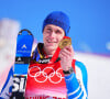 Clément Noël avec sa médaille d'or olympique. Photo: Michael Kappeler/DPA/ABACAPRESS.COM