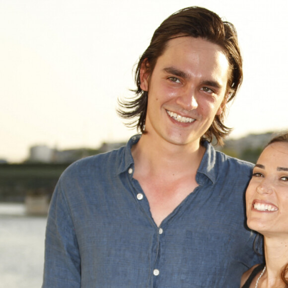 Alain-Fabien Delon et sa compagne Capucine Anav - 7ème édition du Trophée de la Pétanque Gastronomique au Paris Yacht Marina à Paris le 27 juin 2019. © Christophe Aubert via Bestimage
