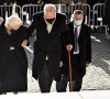 La reine Paola et le roi Albert II - Les membres de la famille royale de Belgique assistent à la messe annuelle à la mémoire des membres décédés de la Famille royale en l'église Notre-Dame de Laeken à Bruxelles, le 17 février 2022.