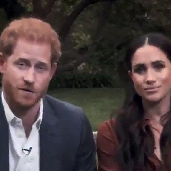 Le prince Harry, duc de Sussex, et Meghan Markle, duchesse de Sussex en pleine interview pour TIME 100 television ABC. 