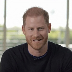 Le prince Harry participe en visio avec Serena Williams à une émission sur la santé mentale. Los Angeles, le 3 février 2022. 