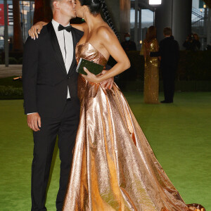 Adriana Lima et son compagnon Andre Lemmers - People à la soirée de gala de l'Academy Museum of Motion Pictures à Los Angeles, le 25 septembre 2021. 