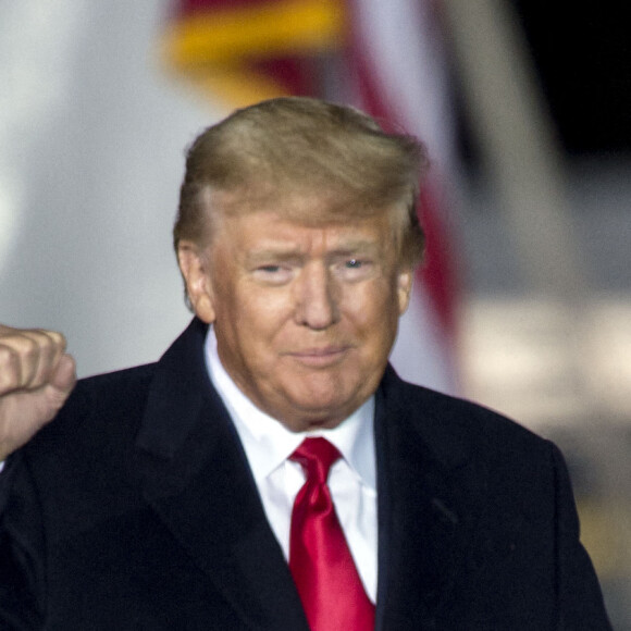 Donald J. Trump prend la parole au parc des expositions du comté de Montgomery lors d'un rassemblement Save America. Conroe, le 30 janvier 2022.
