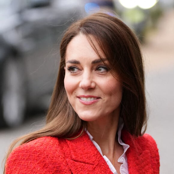 Catherine (Kate) Middleton, duchesse de Cambridge, arrive pour visiter le programme de santé mentale infantile à l'Université de Copenhague, Danemark, le 22 février 2022.